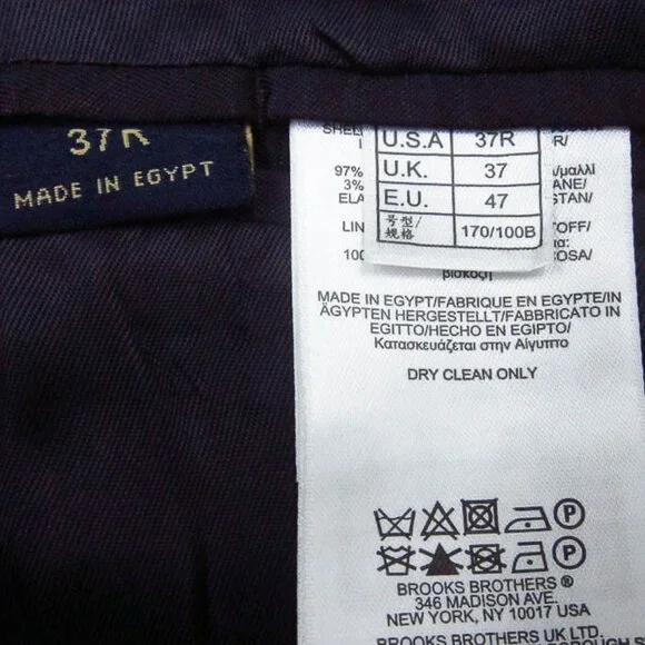 NWOT $598 Brooks Brothers 346 Black Wool Stretch Sport Coat Blazer 37R